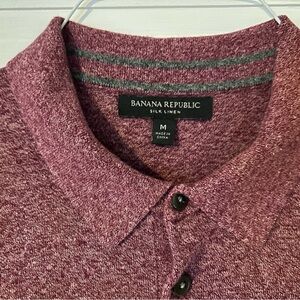 Banana Republic Maroon Silk Linen Men's Shirt